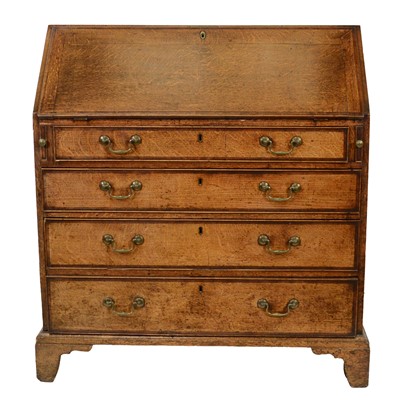 Lot 464 - George III oak bureau
