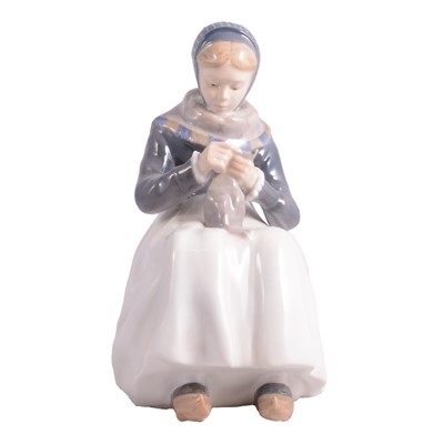 Lot 87 - Royal Copenhagen model, lady sewing
