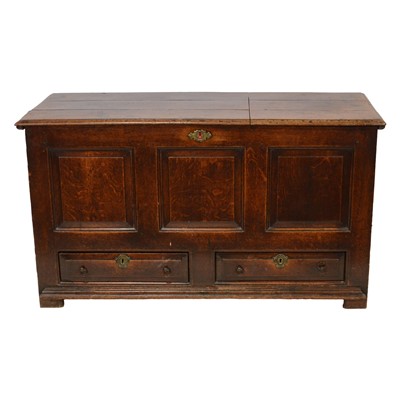 Lot 466 - Joined oak mule chest, 18th Century