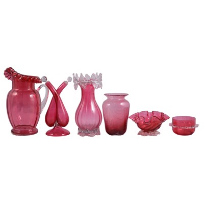 Lot 25 - Collection of Cranberry glass