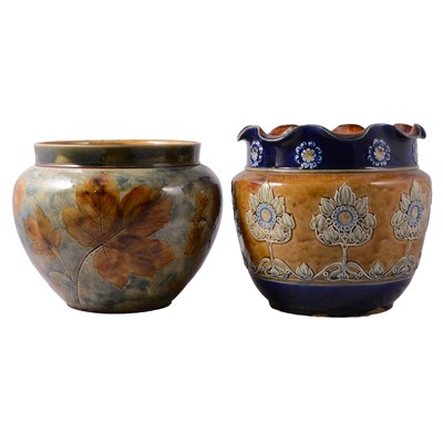 Lot 13 - Doulton Lambeth, two stoneware jardinieres