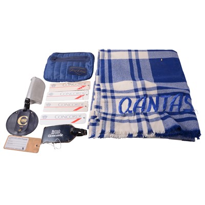 Lot 88 - Small number of Concorde related items and a Quantas blanket