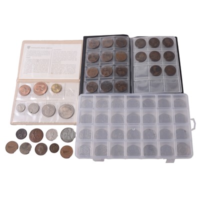 Lot 224 - Collection of Georgian and later British and overseas coins, some silver content, and £1 bank note.