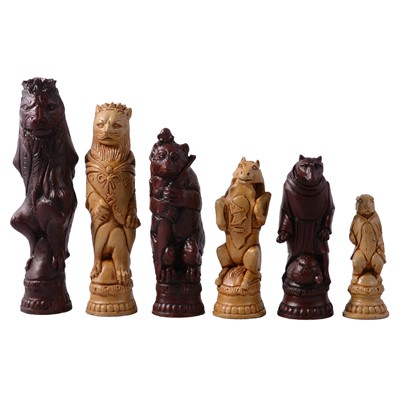 Lot 98 - Modern resin chess set, fantasy animal pieces