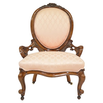 Lot 379 - Victorian stained walnut nursing chair