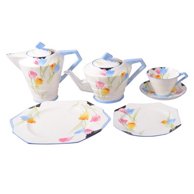 Lot 59 - Art Deco style Paragon Tulip pattern part teaset.