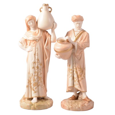 Lot 8 - Pair of Royal Worcester figures, Water Carriers
