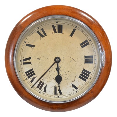Lot 366 - Stained beech dial clock