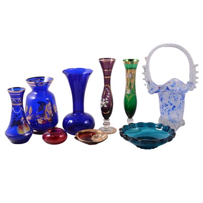 Lot 48 - Small collection of coloured glass