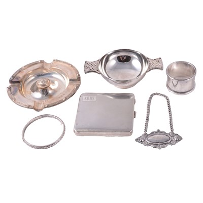 Lot 258 - Silver cigarette case, etc.