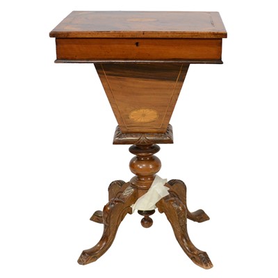 Lot 459 - Victorian burr walnut and inlaid worktable