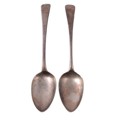 Lot 251 - Two Georgian silver tablespoons.