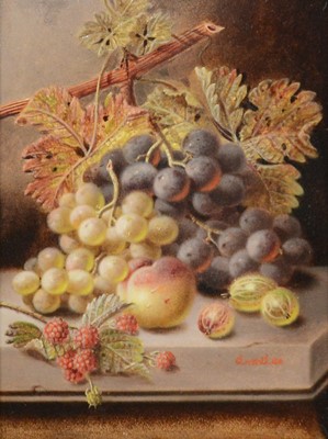 Lot 268 - Oliver Clare, Still life of fruit on a ledge
