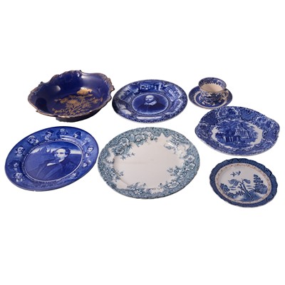 Lot 54 - Collection of mostly blue and white ceramics, Royal Doulton, Barratt's, Burleighware, and others.