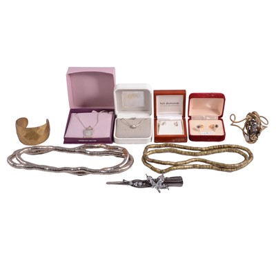 Lot 578 - A collection of costume and some white metal jewellery.