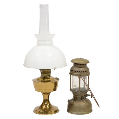 Lot 77 - 'Aladdin' brass oil lamp, and a Tilley Stormlight