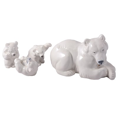 Lot 64 - Royal Copenhagen - Polar Bear, and three cubs.