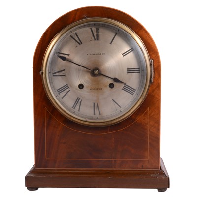 Lot 213 - Mahogany mantel clock, E C Kemp & Co., Leicester