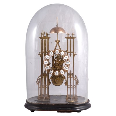 Lot 205 - Victorian brass skeleton clock