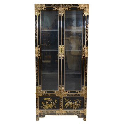 Lot 542 - Chinese lacquered display cabinet, modern