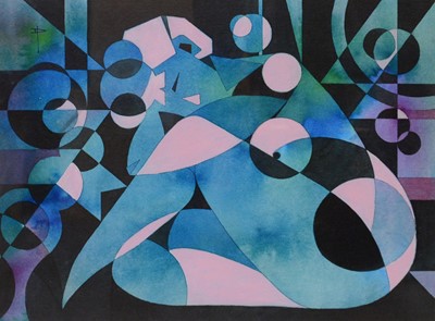Lot 291A - David Potts, Abstract seated figure; and an etching by Ivanov