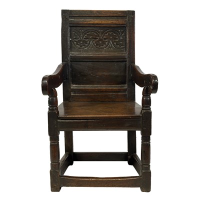 Lot 474 - Joined oak elbow chair