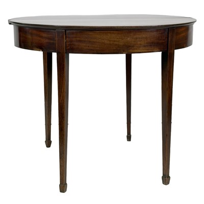 Lot 472 - George III mahogany demi lune tea table