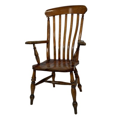 Lot 529 - Victorin lath-back kitchen chair