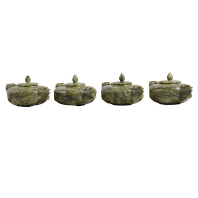 Lot 20 - Four Chines carved hardstone teapots