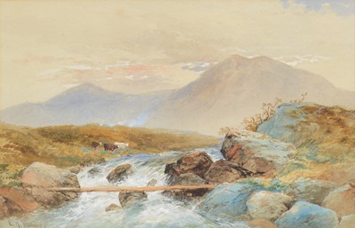 Lot 391 - George Henry Jenkins, Cattle in a Highland landscape, and another watercolour.