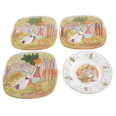 Lot 19 - Eighteen Beatrix Potter Peter Rabbit Birthday and Christmas plates, etc.