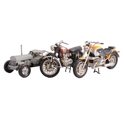 Lot 199 - Scale model tractor and two scale model motorcycles by NewRay