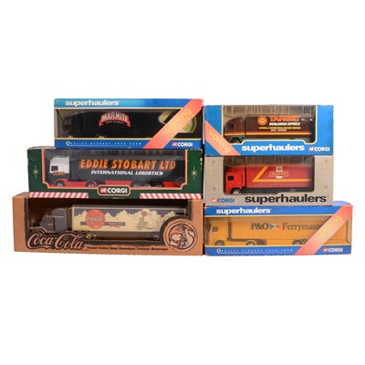 Lot 193 - Two boxes of Superhaulers and other haulage diecast vehicles.