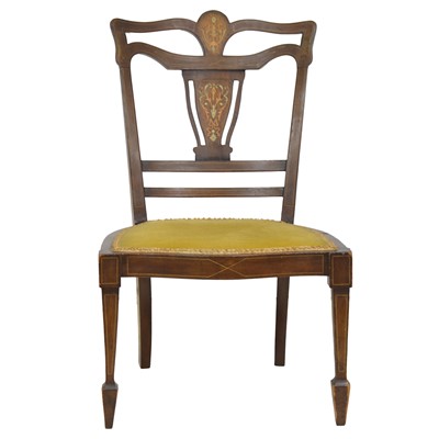 Lot 461 - Late Victorian inlaid mahogany chair