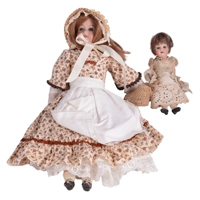 Lot 229 - Miniature bisque head doll, and another doll
