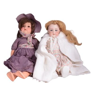 Lot 230 - Armand Marseille bisque head doll (loose pate) and another German bisque head doll