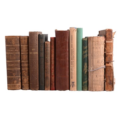 Lot 150 - The Natural History of Bees, other bee-keeping books, pharmacy microscope and slides