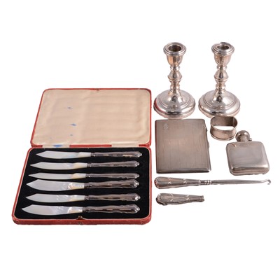 Lot 270 - Silver cigarette case, etc.