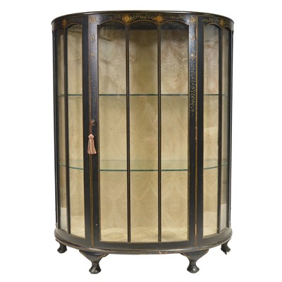 Lot 482 - 1930's bowfront display cabinet