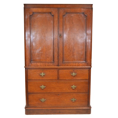Lot 510 - Victorian mahogany linen press