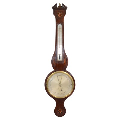 Lot 523 - Georgian mahogany banjo barometer, Borelli, London