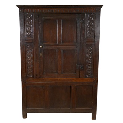 Lot 531 - Joined oak cupboard, 18th Century