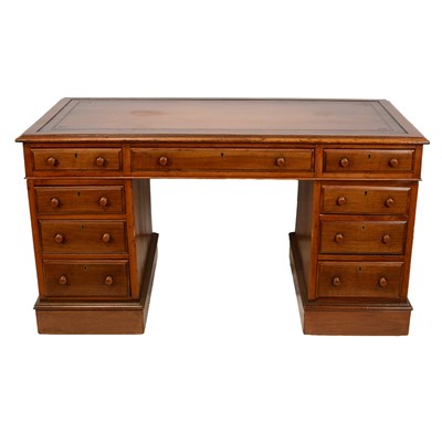 Lot 512 - Victorian walnut twin pedestal desk