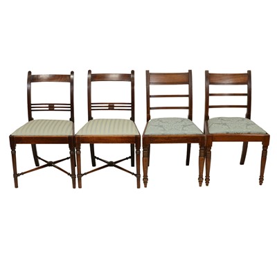 Lot 479 - Set of six late Georgian mahogany dining chairs, and others
