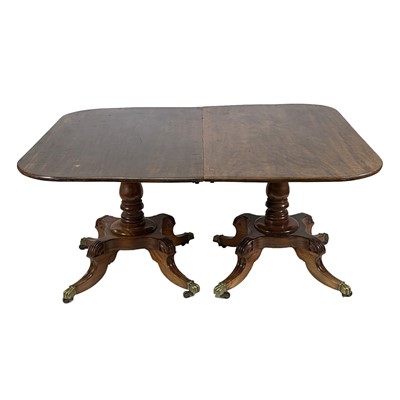 Lot 449 - Regency mahogany twin pedestal dining table