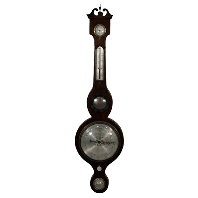 Lot 519 - Victorian mahogany banjo barometer