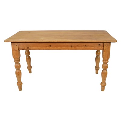Lot 473 - Pine kitchen table, lath back elbow chair and five kitchen chairs