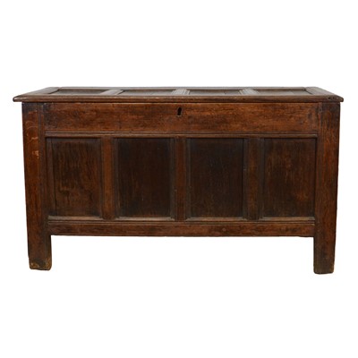 Lot 465 - George III oak coffer, of large size