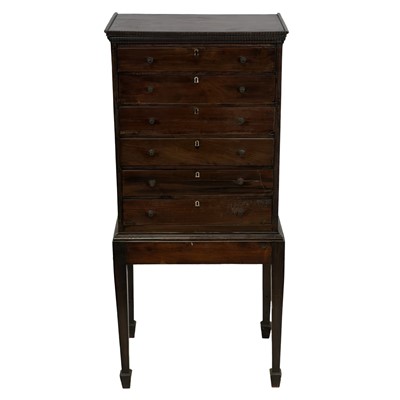 Lot 490 - 19th Century mahogany collectors chest on stand