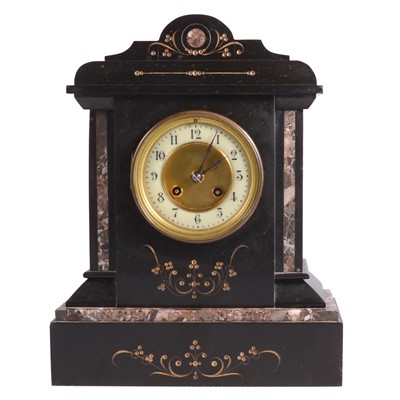 Lot 168 - Victorian slate and marble mantel clock